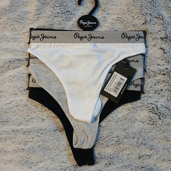 New Pepe Jean's Women's 3 Pack Amy Thong SZ XS NWT - Picture 1 of 6
